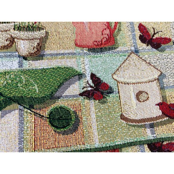 Placemats Set 6 Herb Garden Theme Bird Butterflies Red Hat Park B Smith Tapestry - Picture 6 of 10